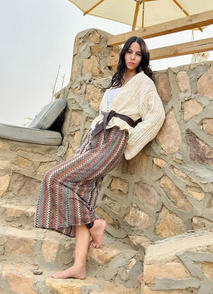 Knitted bohemian skirt