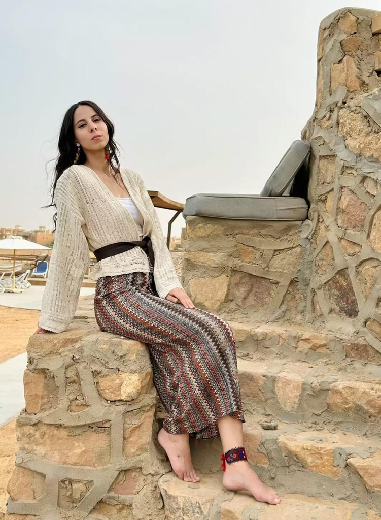 Knitted bohemian skirt