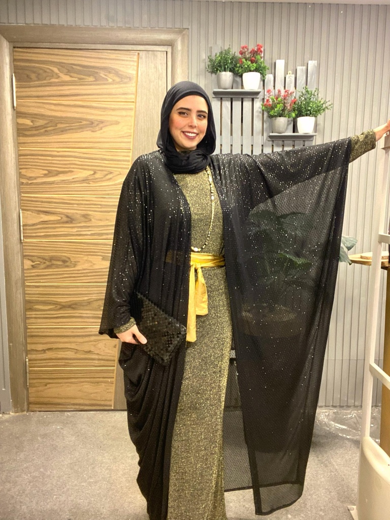 AZEEZA Polka Shimmer Kaftan