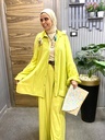 Linen Look Puff Sleeve Shirt & Wide Leg Pants