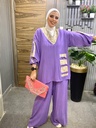 Patchwork Pocket Sequin Pants-Set