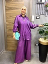 Placement Embroidered Pants Set