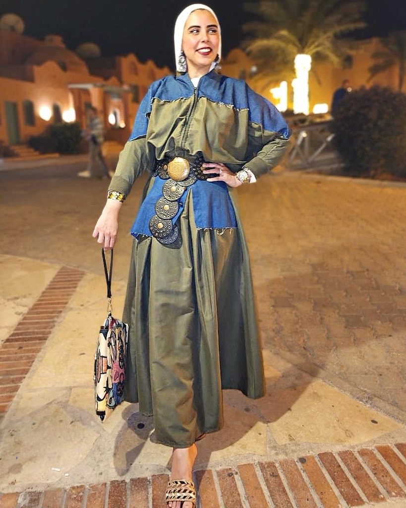Denim Gabardine Skirt Set