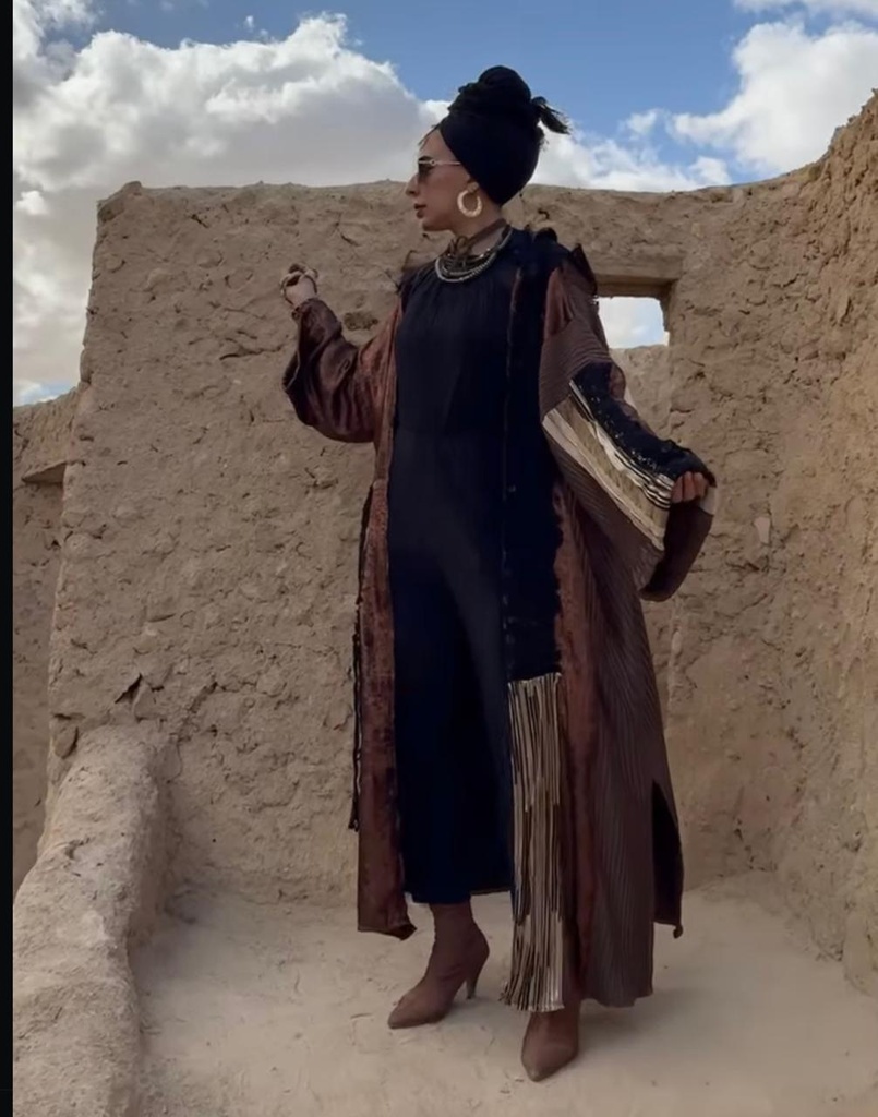 Gold Pleated Kaftan
