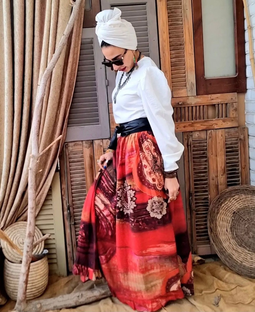 Boha Indian Print Maxi Skirt