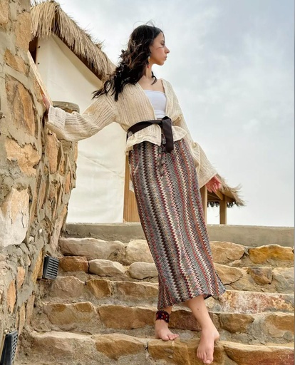 [L32-louqi] Knitted bohemian skirt